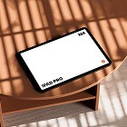 A landing page design shown on a handheld device.